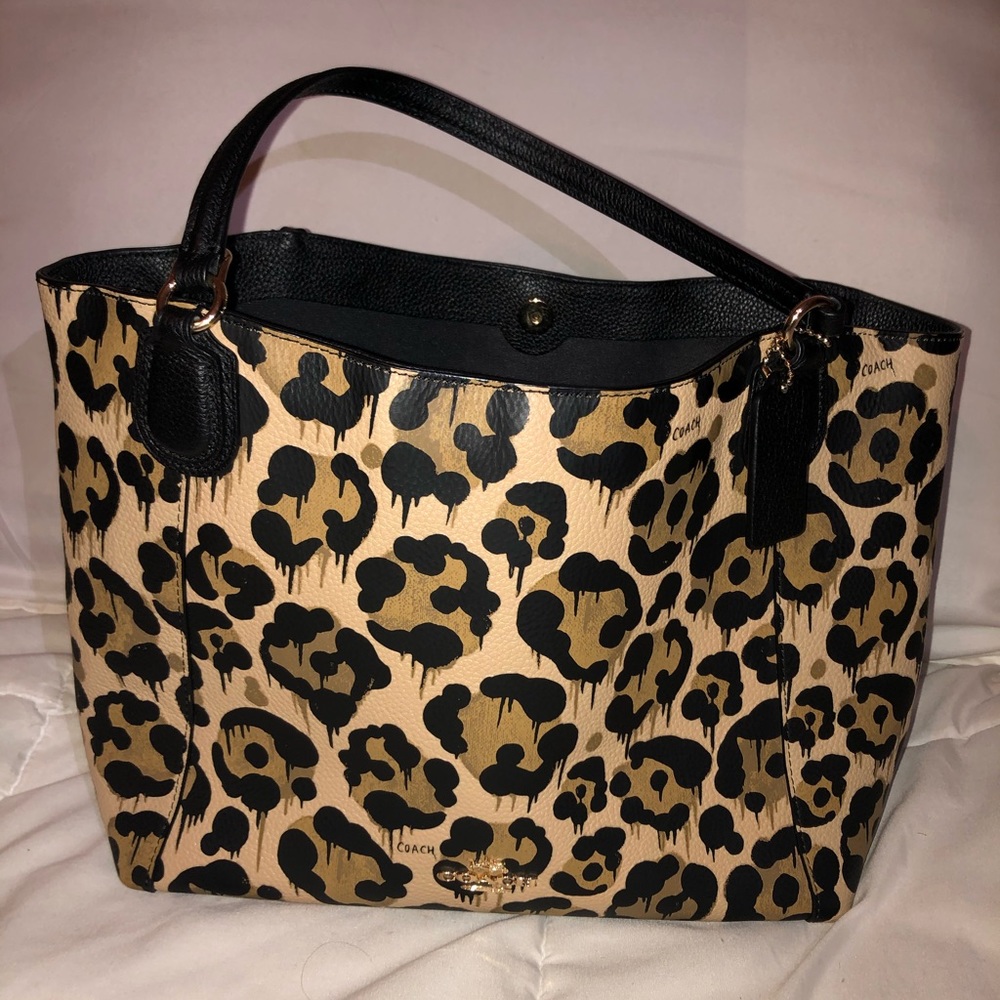 COACH Leopard cheetah print tote